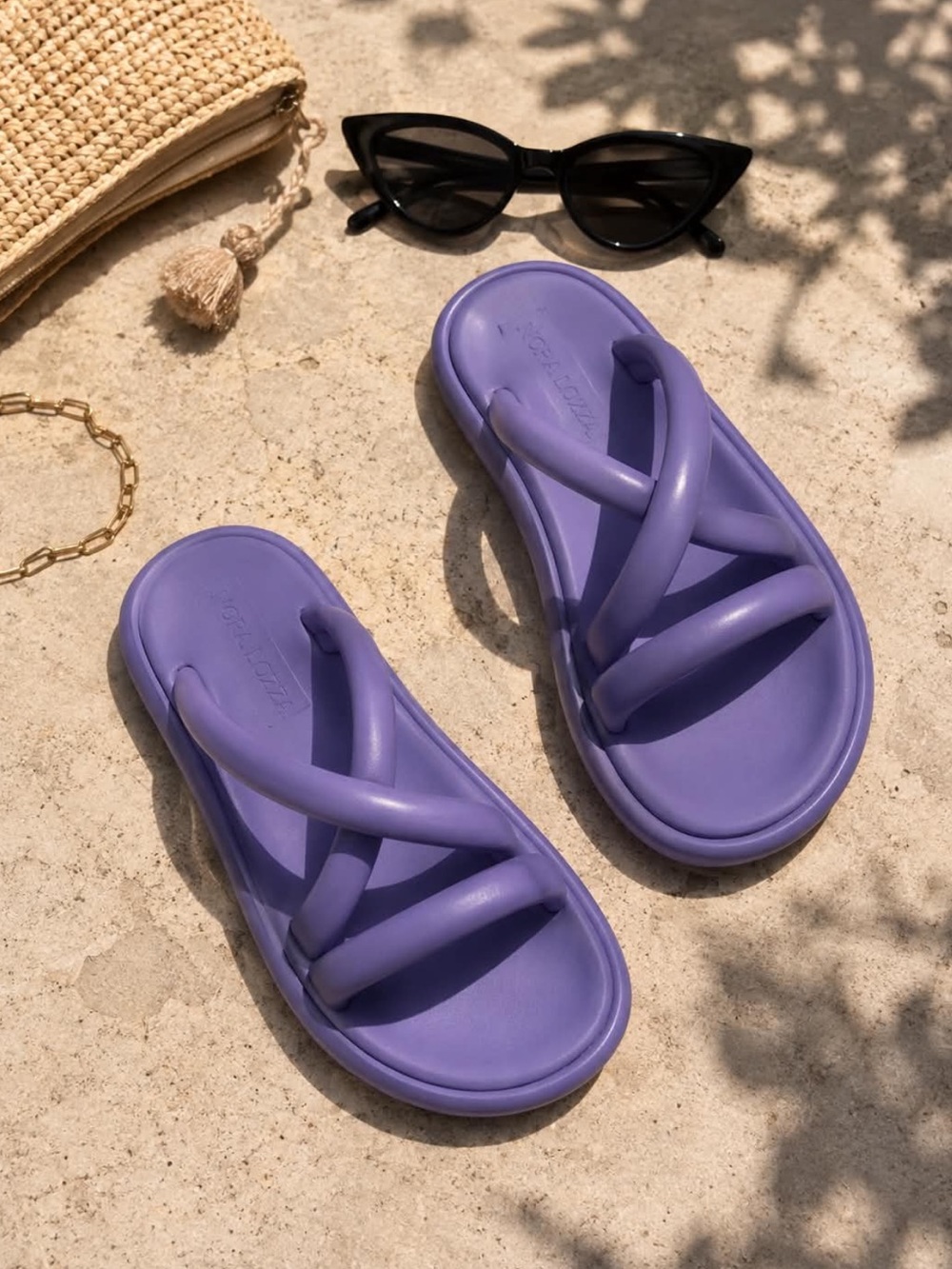 Nora Lozza Sandals Chunky 100% Leather Authentic 6 US❤️